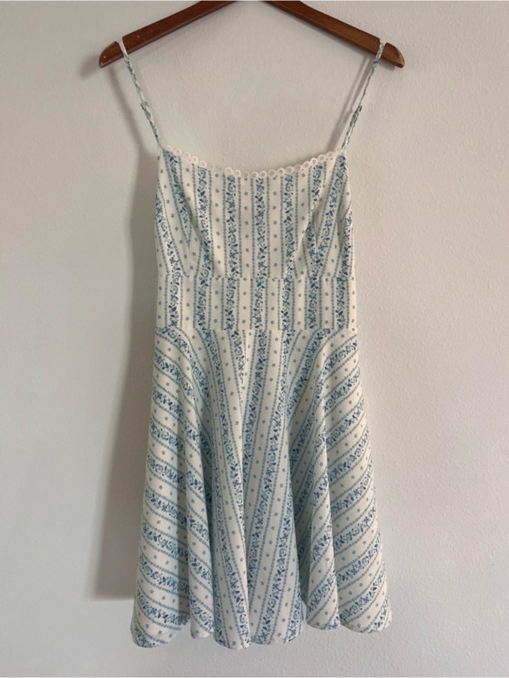 Arula Blue & White Printed Mini Dress 0X